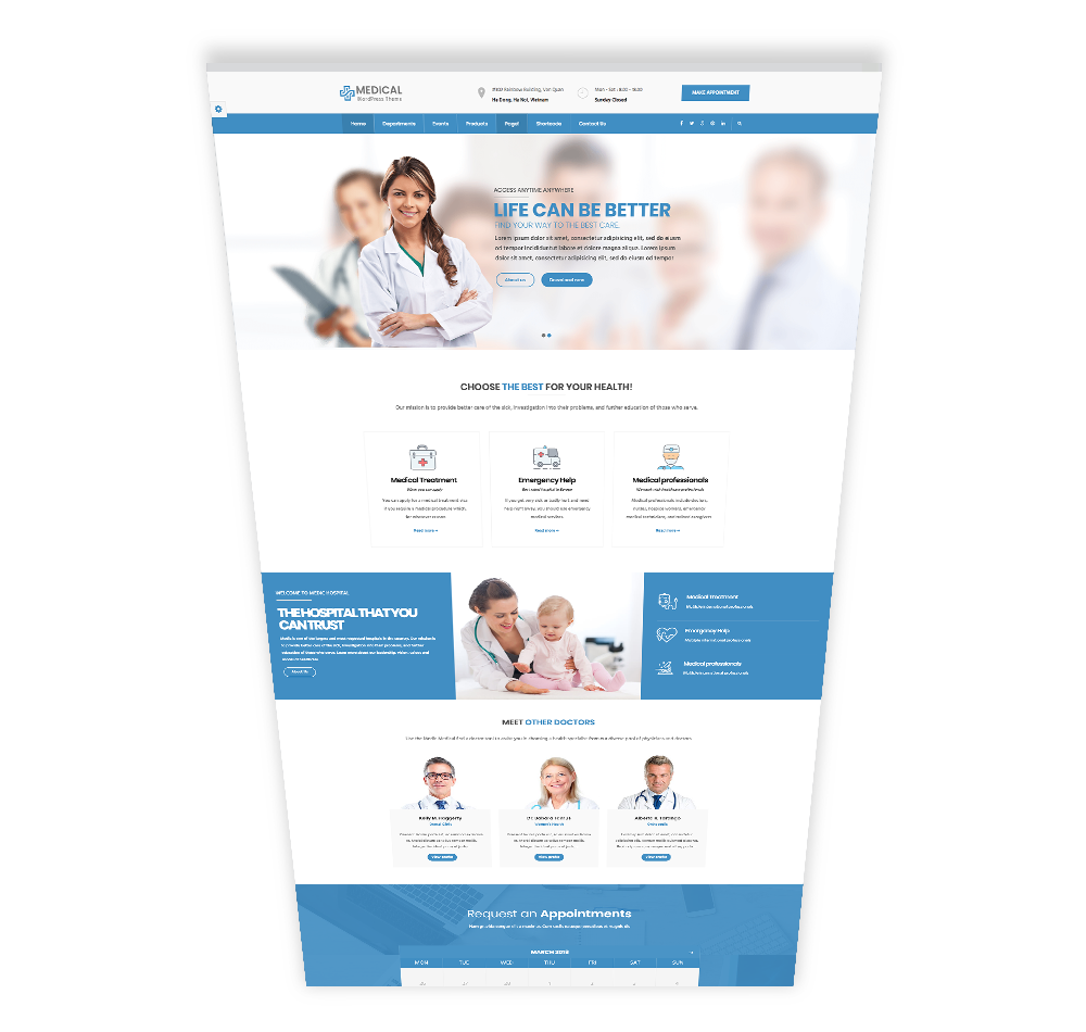 Pediatrician website - Medical Website Layout