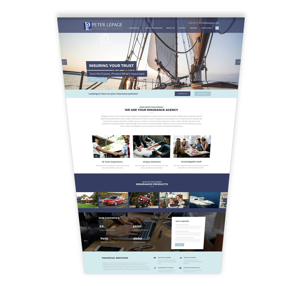 Lepage Insurance - Landing page image
