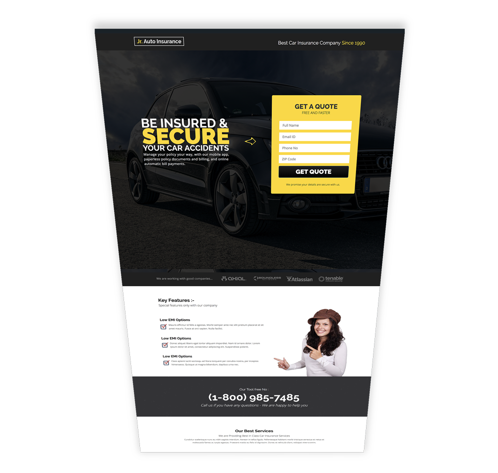 Auto Insurance Website - Landing Page