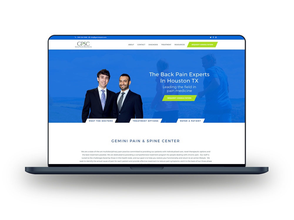 Pain Experts Website Example - Gemini Pain