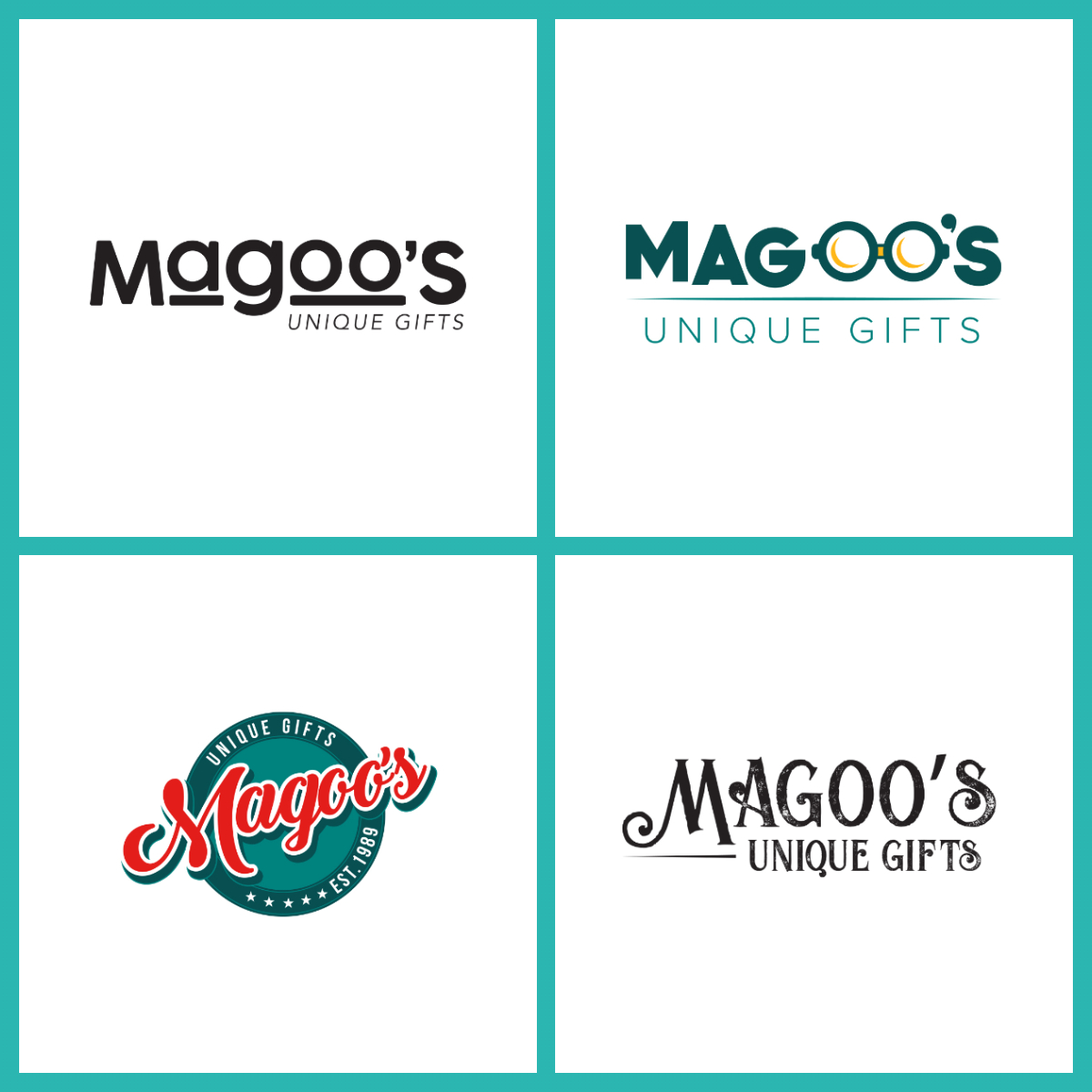 Magoo's Unique Gifts Logo Design choices