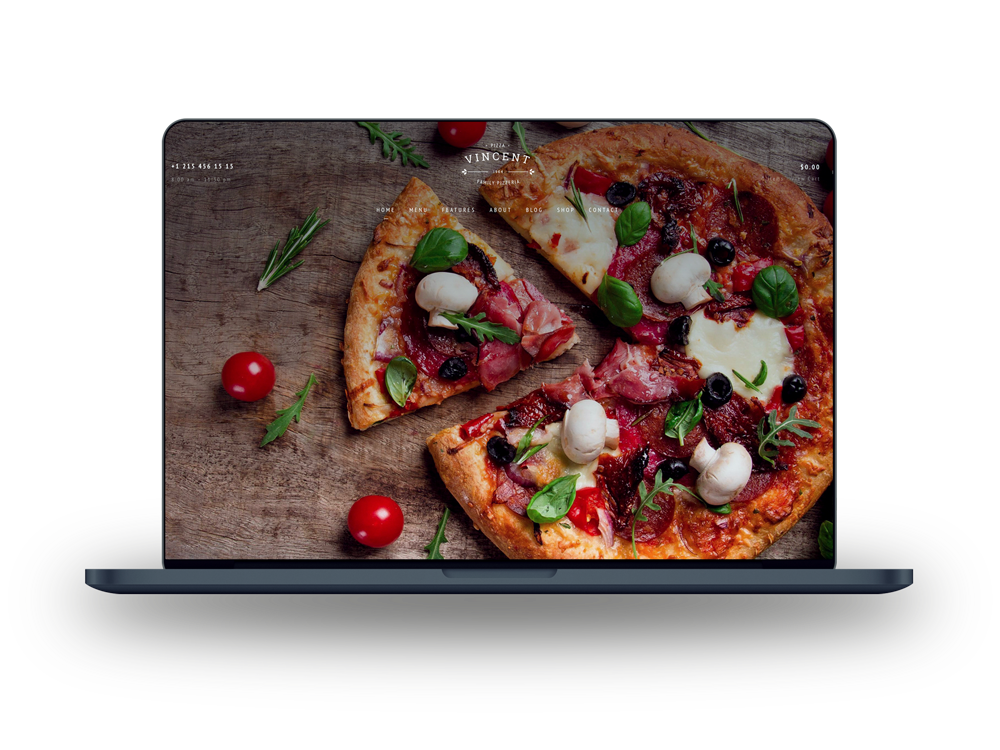 restaurant web design example