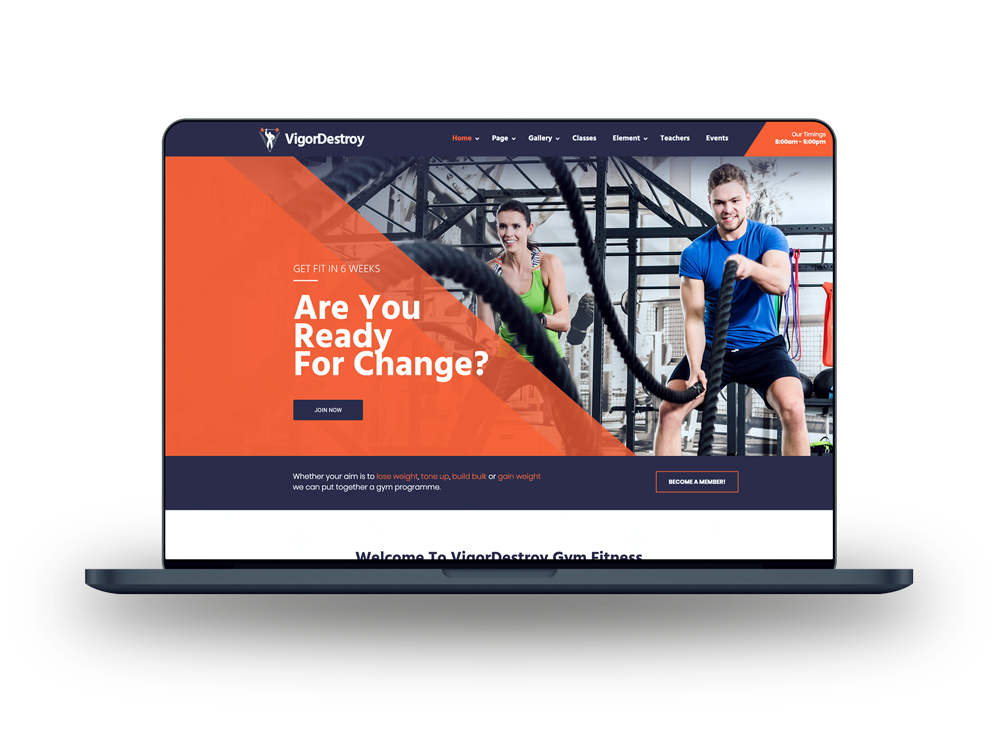 Fitness Website on Laptop