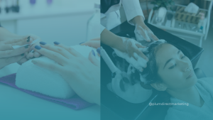 Salon Marketing Strategies showing manicure and hair wash services, highlighting how salons can attract and retain clients through effective marketing.