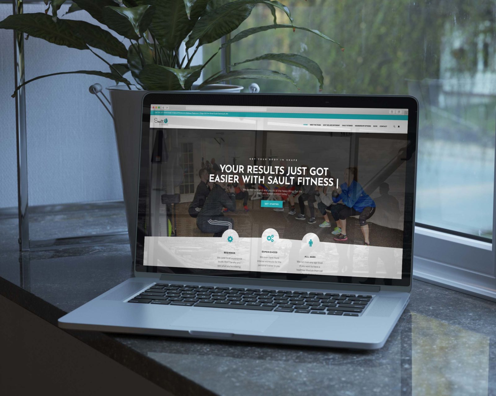 Sault Fitness website laptop