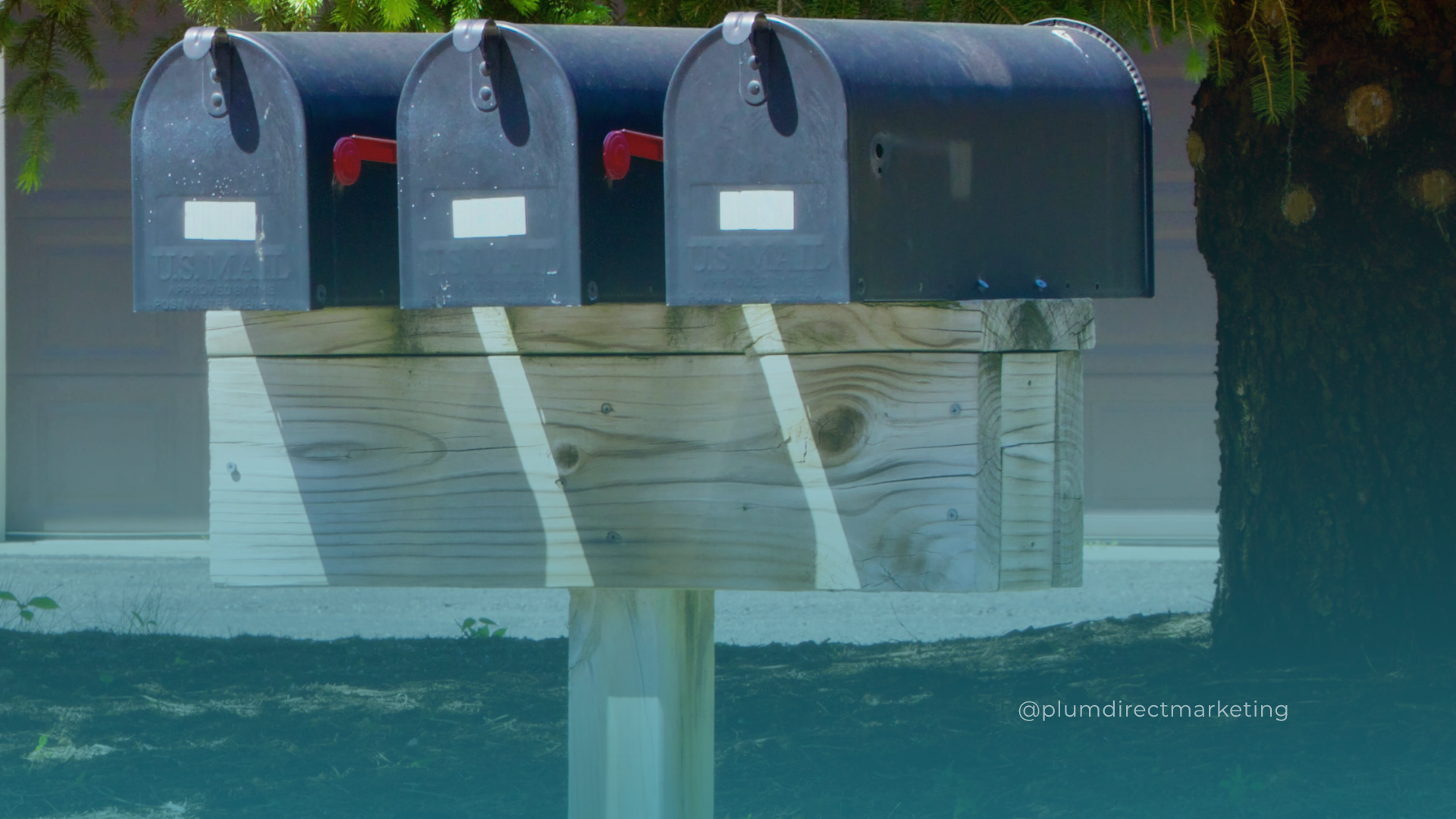 Traditional mailboxes symbolizing a direct mail campaign for financial advisors.