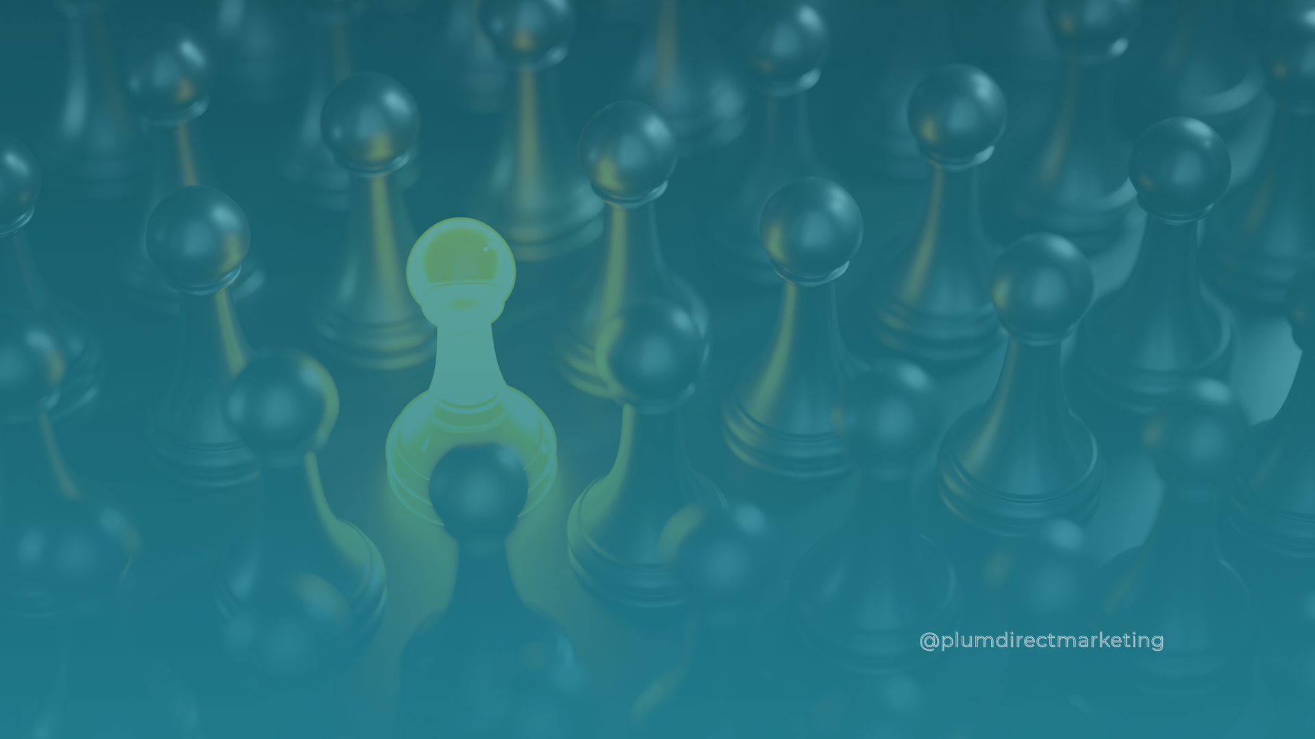 Financial Advisor Target Market concept showing a standout pawn among identical pieces, symbolizing differentiation and specialization in a crowded market