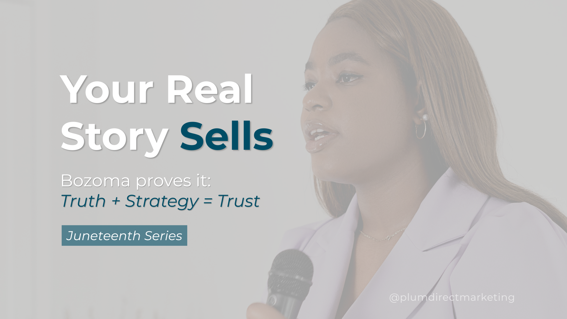 Bozoma Saint John speaking passionately on stage, emphasizing the power of storytelling in leadership and marketing.