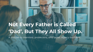 Business mentor supporting a younger professional—representing the father figures we honor this Father’s Day 2025.