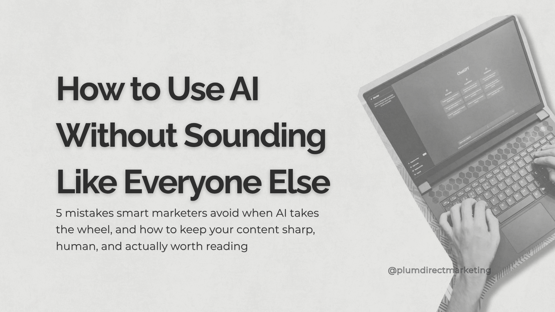 Person using AI assistant on a laptop to create marketing content, illustrating how AI agents transform content marketing workflows