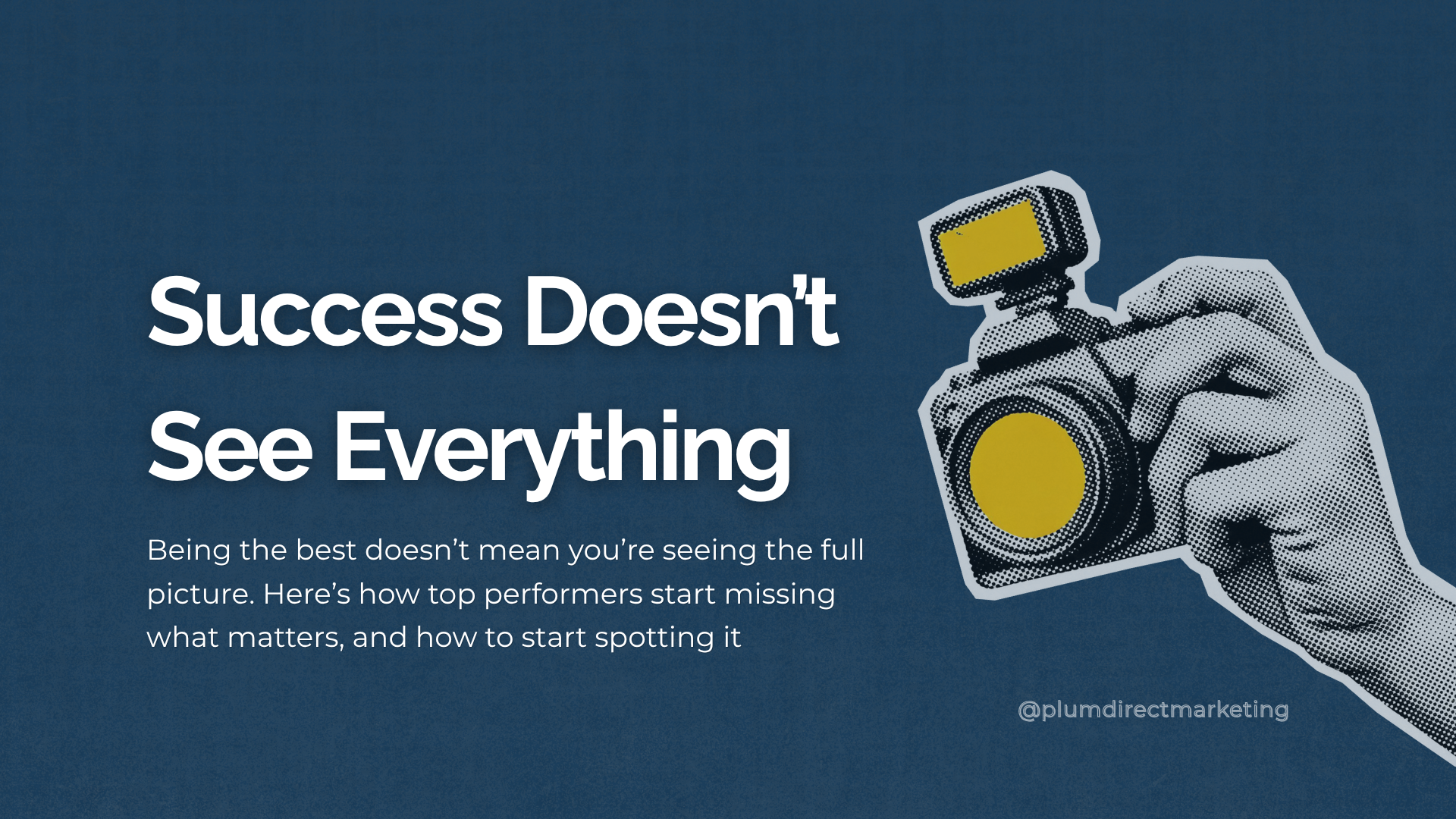 Visual showing a successful businessperson overlooking key data points—representing common marketing pitfalls and blind spots in high-performing strategies.