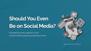 Social Media for Financial Advisors featured blog image with icons around a smartphone