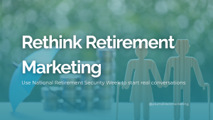 Financial advisor meeting with senior clients discussing retirement planning during National Retirement Security Week campaign by Plum Direct Marketing.