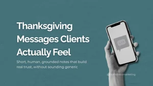 Featured image illustrating clear and human thanksgiving messages for clients, emphasizing trust and personalized communication.